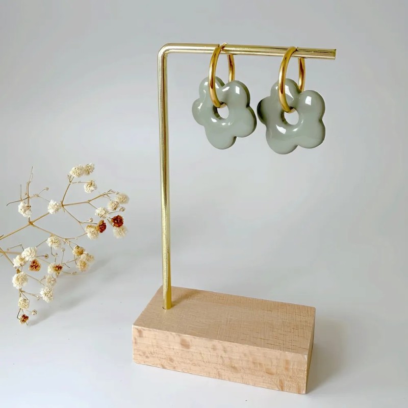 Boucles d'oreillles Elia – Fleur moderne et joyeuse faite main | Colibri & Papillon