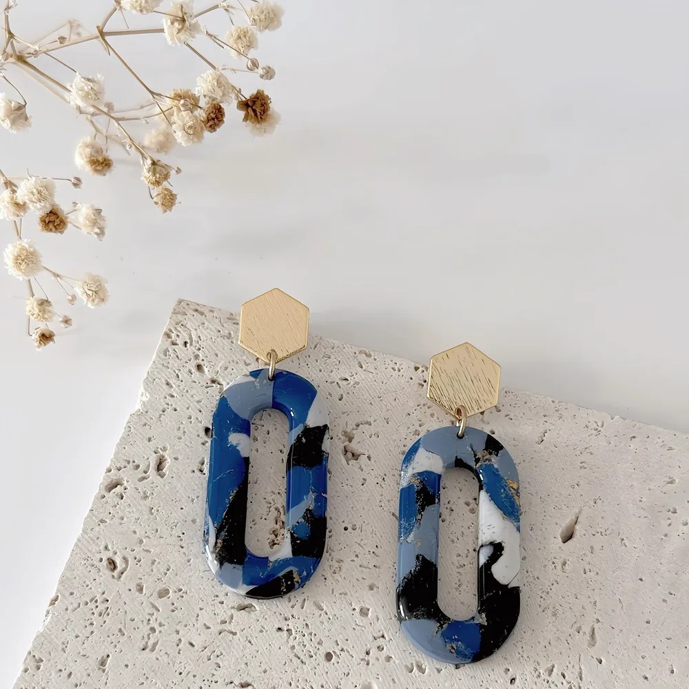 Boucles d’oreilles Eloé – Bijou ovale fait main & plaqué or | Colibri & Papillon