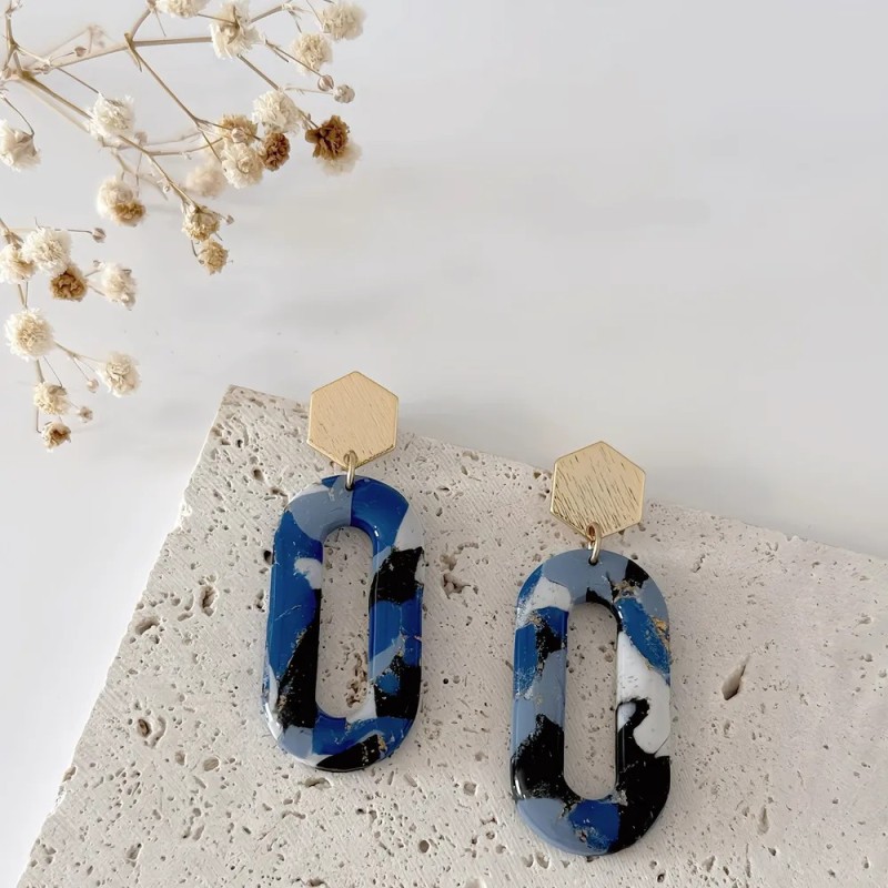 Boucles d’oreilles Eloé – Bijou ovale fait main & plaqué or | Colibri & Papillon