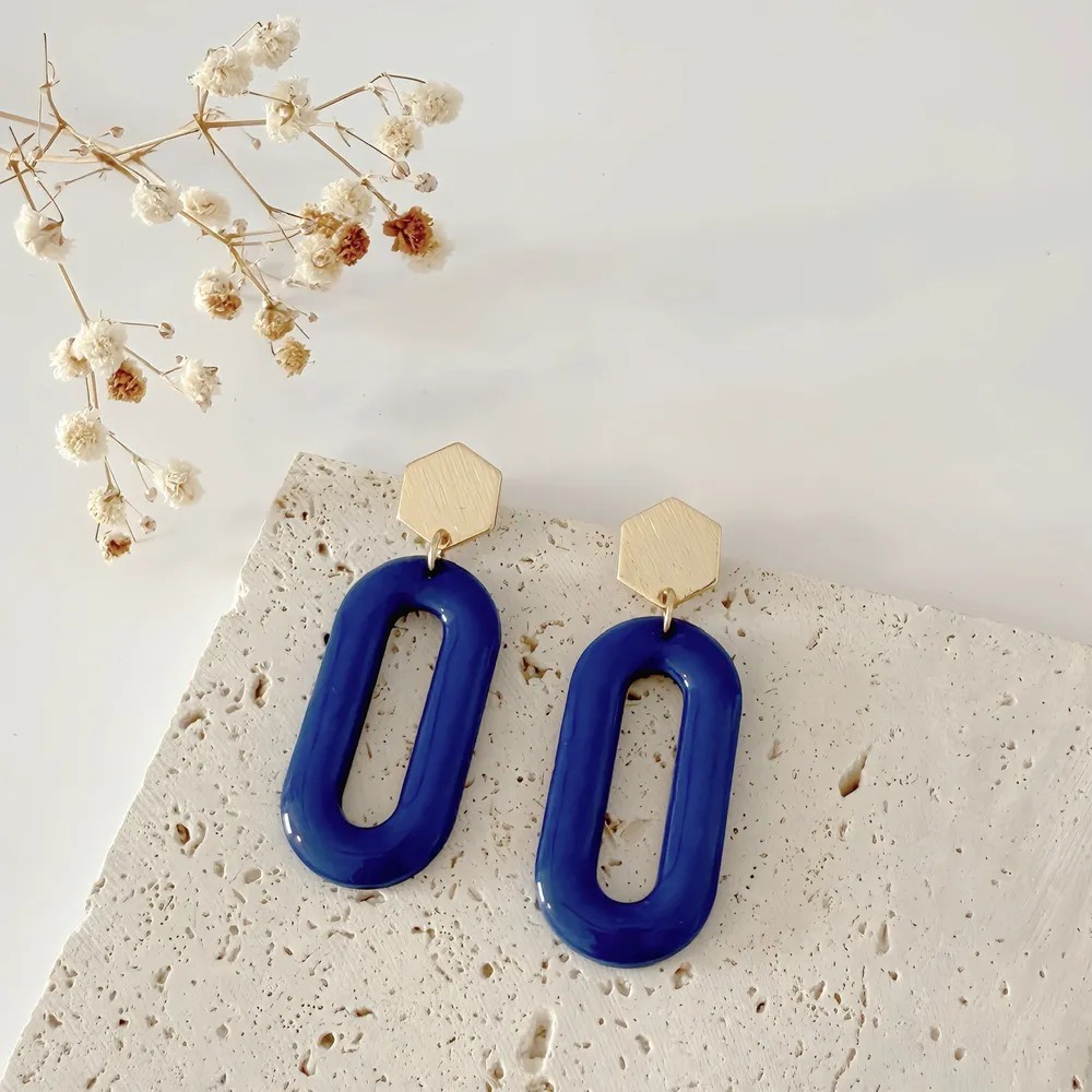 Boucles d’oreilles Eloé – Bijou ovale fait main & plaqué or | Colibri & Papillon