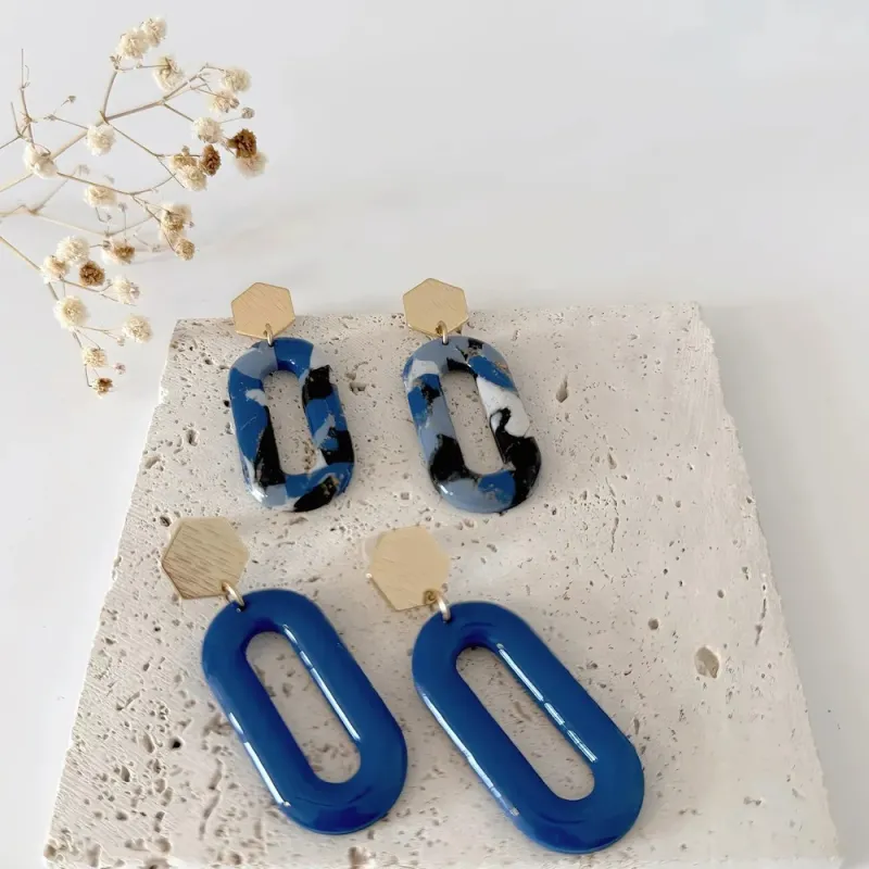 Boucles d’oreilles Eloé – Bijou ovale fait main & plaqué or | Colibri & Papillon