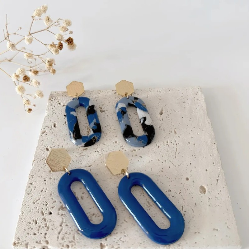 Boucles d’oreilles Eloé – Bijou ovale fait main & plaqué or | Colibri & Papillon