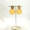 Boucles d'oreilles Oréa – Création artisanale marbrée au style solaire | Colibri & Papillon