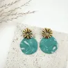 Boucles d'oreilles Oréa – Création artisanale marbrée au style solaire | Colibri & Papillon