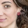 Boucles d’oreilles Lyséa – Fleur artisanale en argile polymère| Colibri & Papillon