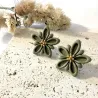 Boucles d’oreilles Lyséa – Fleur artisanale en argile polymère| Colibri & Papillon