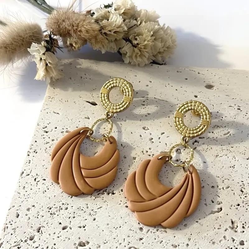 Boucles d’oreilles Elyna – Bijou fait main acier inoxydable | Colibri & Papillon