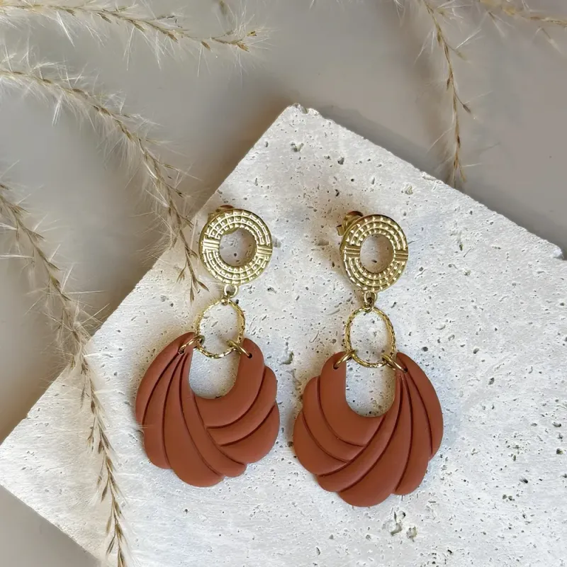 Boucles d’oreilles Elyna – Bijou fait main acier inoxydable | Colibri & Papillon