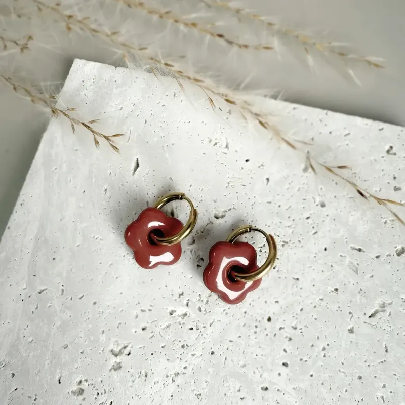 Mini Cléo – Boucles d’oreilles enfant pampilles fleurs interchangeables | Colibri & Papillon