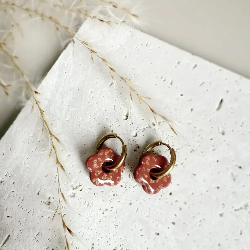 Mini Cléo – Boucles d’oreilles enfant pampilles fleurs interchangeables | Colibri & Papillon