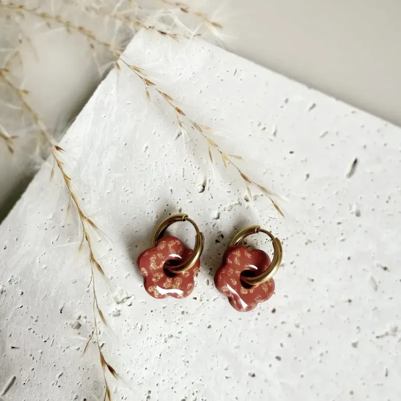 Mini Cléo – Boucles d’oreilles enfant pampilles fleurs interchangeables | Colibri & Papillon