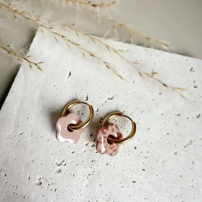 Mini Cléo – Boucles d’oreilles enfant pampilles fleurs interchangeables | Colibri & Papillon