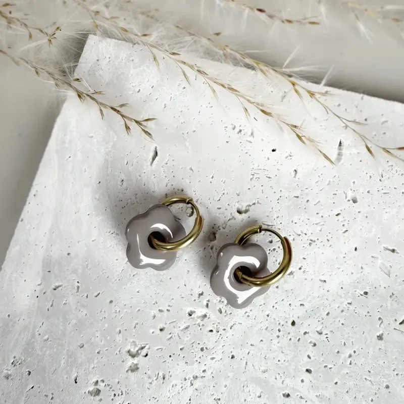 Mini Cléo – Boucles d’oreilles enfant pampilles fleurs interchangeables | Colibri & Papillon