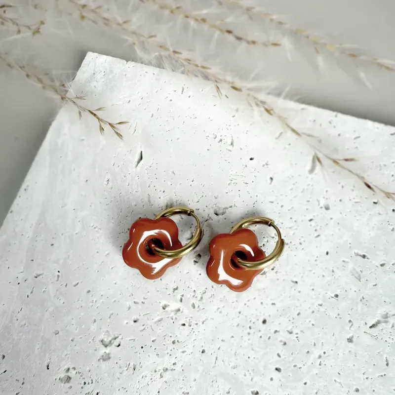 Mini Cléo – Boucles d’oreilles enfant pampilles fleurs interchangeables | Colibri & Papillon