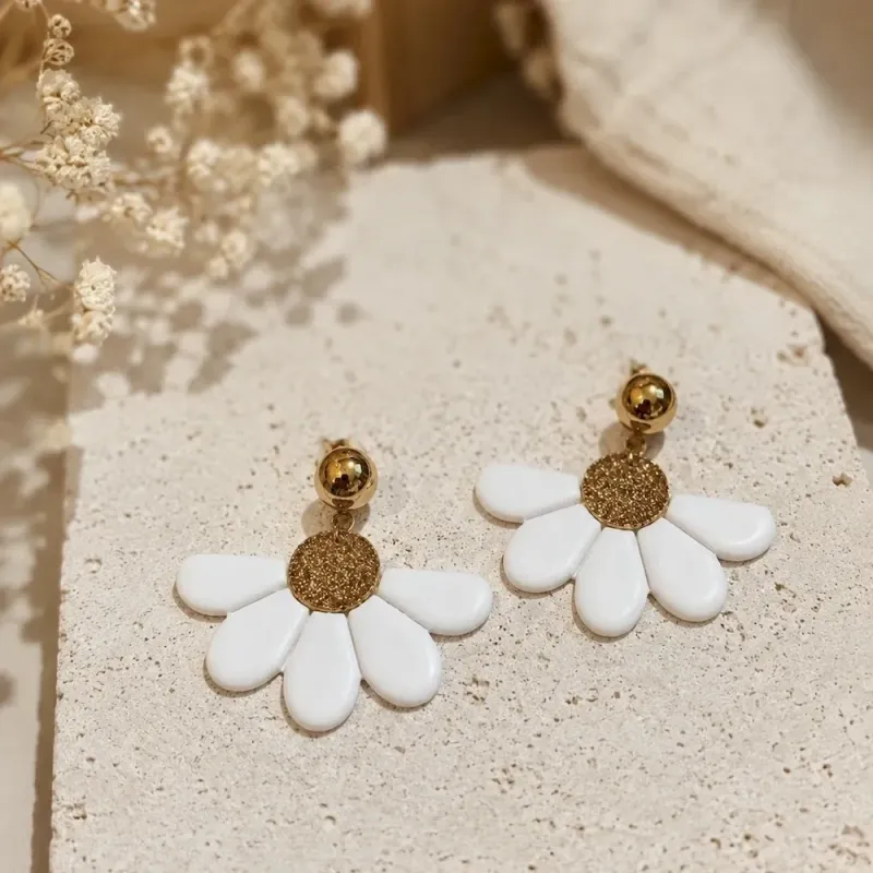 Boucles d’oreilles Maguie – Fleur bohème artisanale | Colibri & Papillon